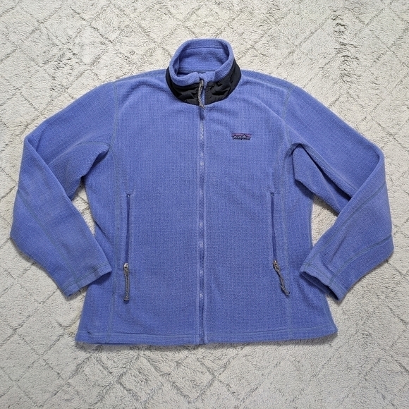 Vintage Patagonia Radiant Jacket Women's Medium Blue Mulberry R3 Polartec Grid - Picture 1 of 10